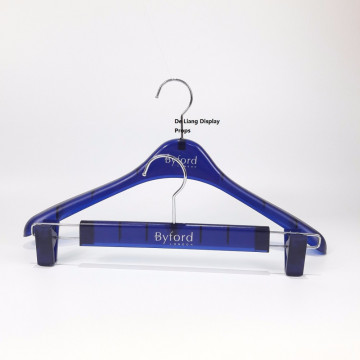 DL447A BYFORE Dark blue transparent male business suit hanger plastic hanger elegant hanger with round hook